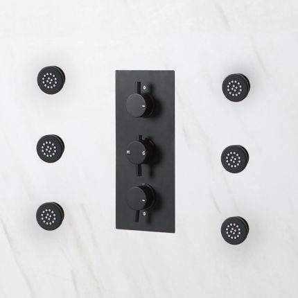 Milano Nero - Round Body Jet x6 - Black