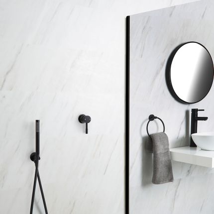 Milano Nero - Black Shower with Pencil Hand Shower Kit (1 Outlet)