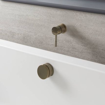 Milano Clarus - Modern One Outlet Mixer Valve with Overflow Bath Filler and Waste - Aged Gold