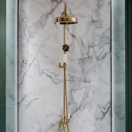 Milano Elizabeth - Traditional Grand Rigid Riser with Hand Shower - Brushed Brass