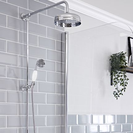 Milano Elizabeth - Chrome and White Traditional Rigid Riser