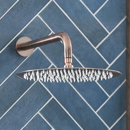 Milano Eris - Modern Round 300mm Stainless Steel Shower Head - Copper