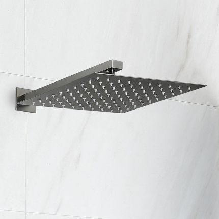 Milano Orno - Square 300mm Shower Head - Gun Metal Grey