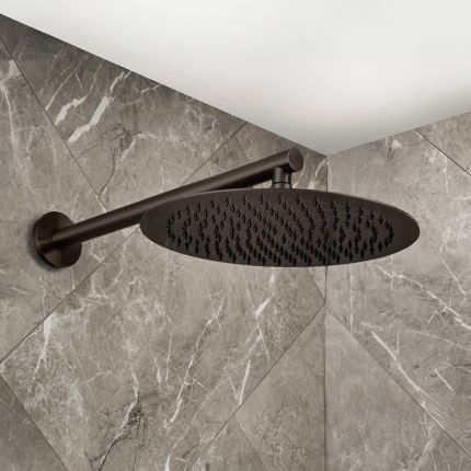 Milano Otto - Modern Round 300mm Shower Head and Wall Mounted Arm - Choice of Finish