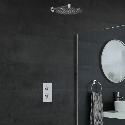 Milano Mirage - Chrome Thermostatic Shower with Wall Mounted Shower Head (1 Outlet)