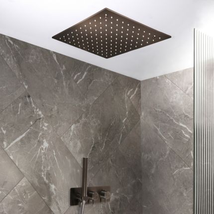 Milano Otto - Modern Thermostatic Shower with Diverter, Recessed Shower Head and Hand Shower (2 Outlet) - Choice of Finish