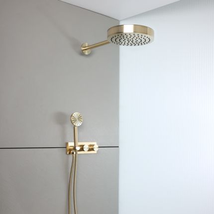 Milano Lune - Thermostatic Diverter Shower Valve with Hand Shower and Shower Head (2 Outlet) - Choice of Finish