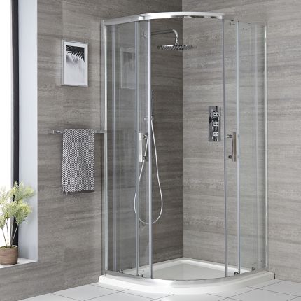 Milano Portland - Chrome Quadrant Shower Enclosure - Choice of Sizes