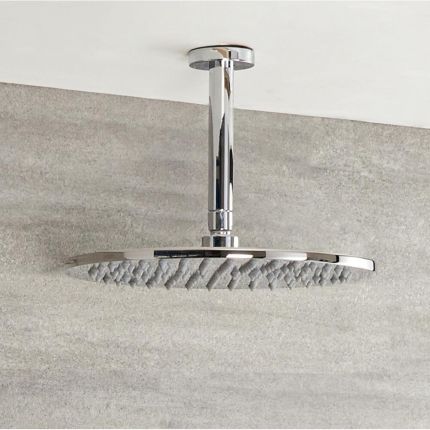 Milano Mirage - 200mm Round Shower Head and Ceiling Arm - Chrome
