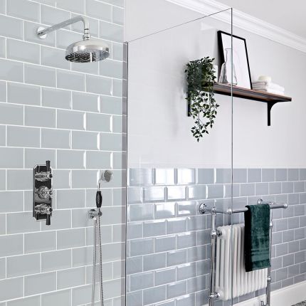 Milano Elizabeth - Chrome and Black Traditional Thermostatic Shower Bath System - Choice of Outlets