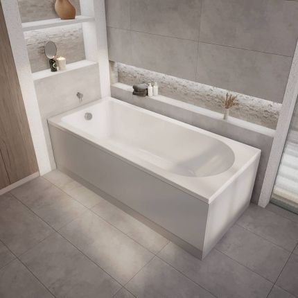 Milano Ballam - Modern Round Single Ended Standard Bath - Choice of Size and Panels