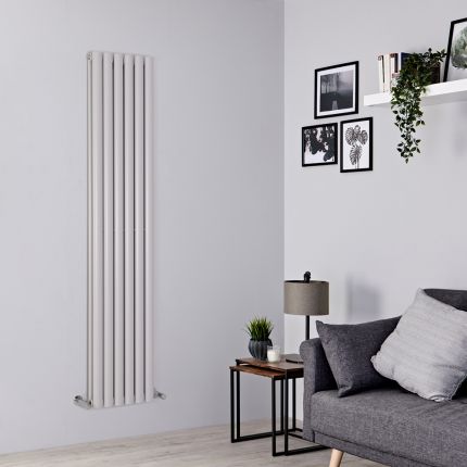 Milano Aruba - Light Grey Vertical Designer Radiator - 1780mm x 354mm (Double Panel)