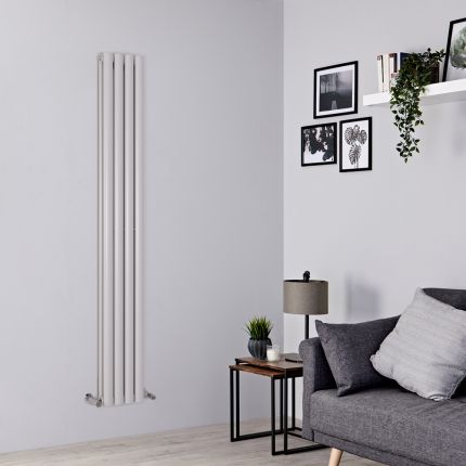 Milano Aruba - Light Grey Vertical Designer Radiator - 1780mm x 236mm (Double Panel)