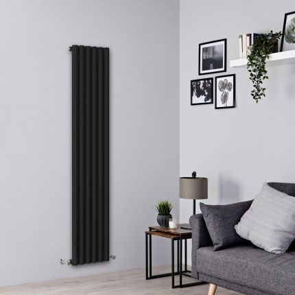 Milano Java - Black Vertical Designer Radiator - 1780mm x 354mm (Single Panel)