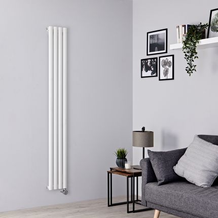 Milano x ECOSO Aruba Slim - Electric White Vertical Designer Radiator - 1780mm x 236mm (Single Panel) - with Wi-FI Thermostatic Heating Element