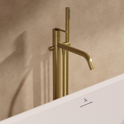 Crosswater 3ONE6 - Modern Floor Standing Lever Bath Shower Mixer Tap with Handshower - Choice of Finish