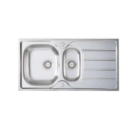 Harlyn Towan - 1.5 Bowl Stainless Steel Kitchen Sink with Reversible Drainer