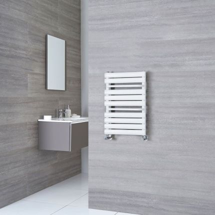 Milano Select - White Designer Heated Towel Rail - 650mm x 445mm