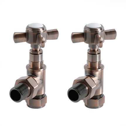 Milano - Brushed Bronze Traditional Angled Radiator Valves