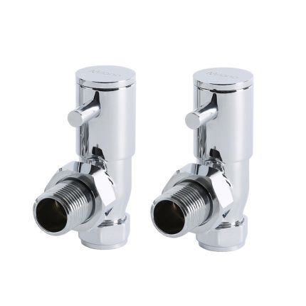 Milano - Chrome Minimalist Angled Radiator Valves (Pair)