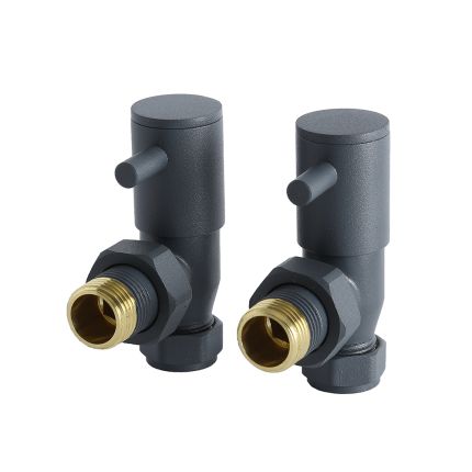Milano - Modern Anthracite Angled Radiator Valves