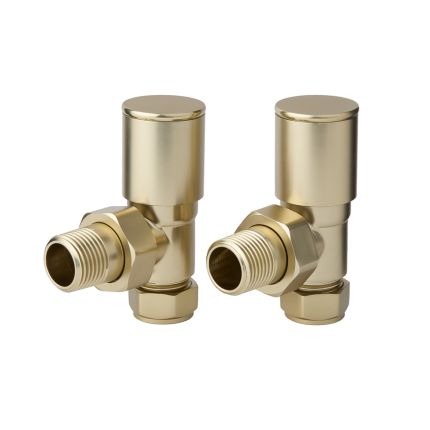 Milano - Brushed Brass Modern Angled Radiator Valves