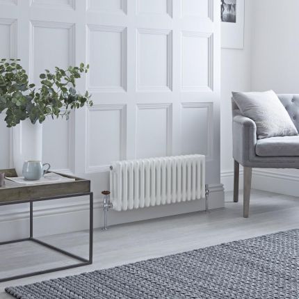 Milano Windsor - White Horizontal Traditional Column Radiator - 300mm x 785mm (Triple Column)
