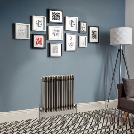 Milano Windsor - Lacquered Raw Metal Horizontal Traditional Column Radiator - 600mm x 605mm (Triple Column)