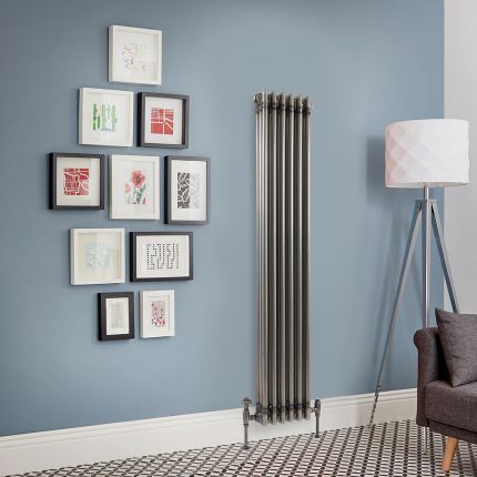 Milano Windsor - Lacquered Raw Metal Vertical Traditional Column Radiator - 1500mm x 290mm (Triple Column)