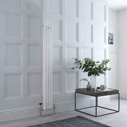 Milano Windsor - White Vertical Traditional Column Radiator - 1500mm x 200mm (Double Column)