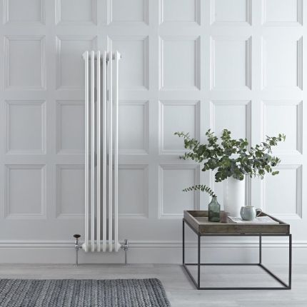 Milano Windsor - White Vertical Traditional Column Radiator - 1500mm x 290mm (Double Column)