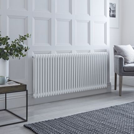 Milano Windsor - Traditional White Horizontal Double Column Electric Radiator - 600mm x 1505mm - with Choice of Wi-Fi Thermostat