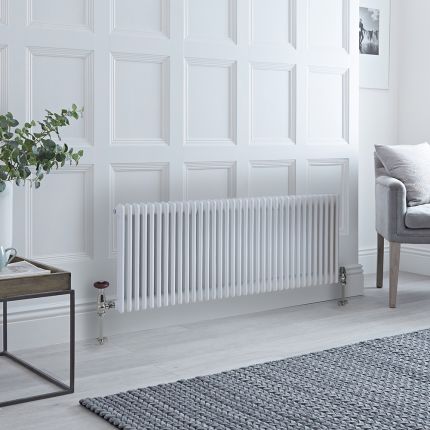 Milano Windsor - White Horizontal Traditional Column Radiator - 600mm x 1595mm (Triple Column)