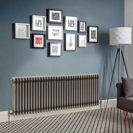 Milano Windsor - Lacquered Raw Metal Horizontal Traditional Column Radiator - 600mm x 1595mm (Triple Column)