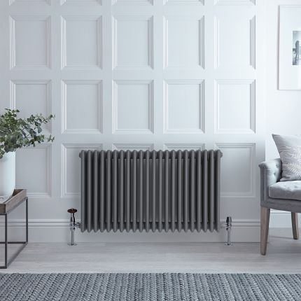 Milano Windsor - Anthracite Horizontal Traditional Column Radiator - 600mm x 1010mm (Four Column)