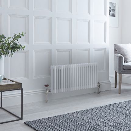 Milano Windsor - White Horizontal Traditional Column Radiator - 500mm x 1010mm (Triple Column)