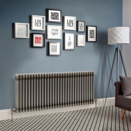 Milano Windsor - Lacquered Raw Metal Horizontal Traditional Column Radiator - 500mm x 1415mm (Triple Column)