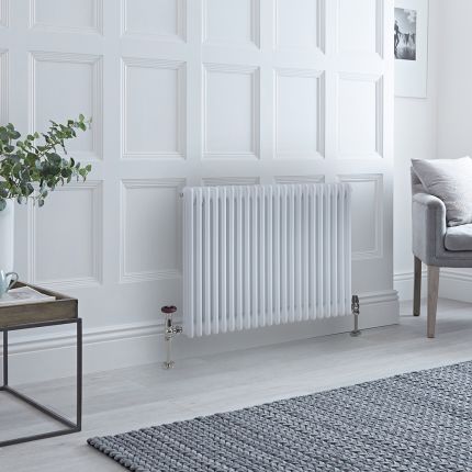 Milano Windsor - White Horizontal Traditional Column Radiator - 750mm x 1010mm (Triple Column)