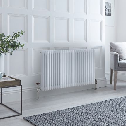 Milano Windsor - White Horizontal Traditional Column Radiator - 750mm x 1190mm (Triple Column)