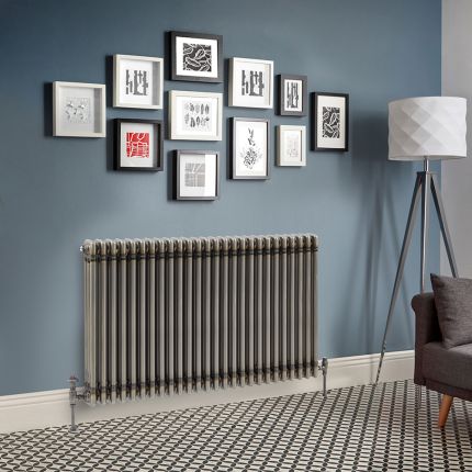 Milano Windsor - Lacquered Raw Metal Horizontal Traditional Column Radiator - 750mm x 1190mm (Triple Column)