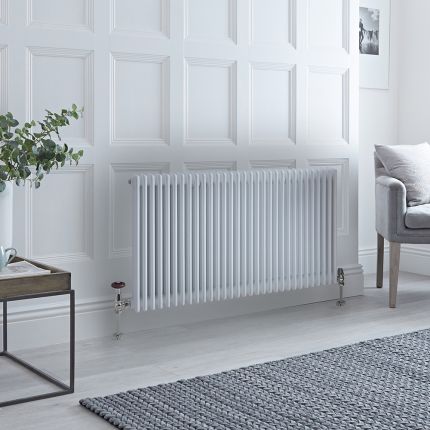 Milano Windsor - White Horizontal Traditional Column Radiator - 750mm x 1415mm (Triple Column)