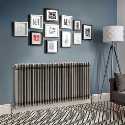 Milano Windsor - Lacquered Raw Metal Horizontal Traditional Column Radiator - 750mm x 1415mm (Triple Column)