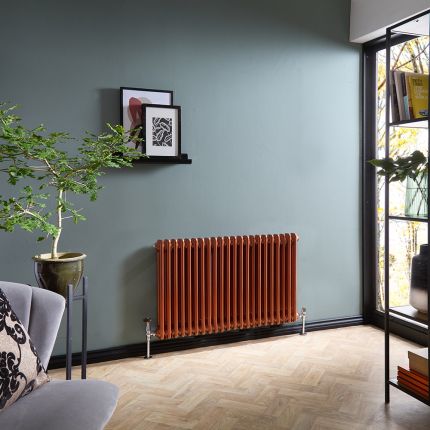 Milano Windsor - Metallic Copper Horizontal Traditional Double Column Radiator - Choice of Size
