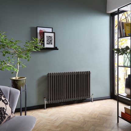 Milano Windsor - Pewter Horizontal Traditional Double Column Radiator - Choice of Size