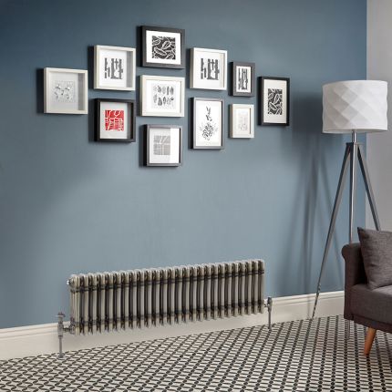Milano Windsor - Lacquered Raw Metal Horizontal Traditional Column Radiator - 300mm x 1190mm (Triple Column)