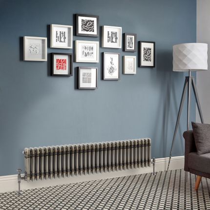 Milano Windsor - Lacquered Raw Metal Horizontal Traditional Column Radiator - 300mm x 1415mm (Triple Column)