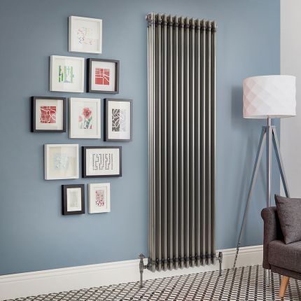 Milano Windsor - Lacquered Raw Metal Vertical Traditional Column Radiator - 1800mm x 560mm (Triple Column)