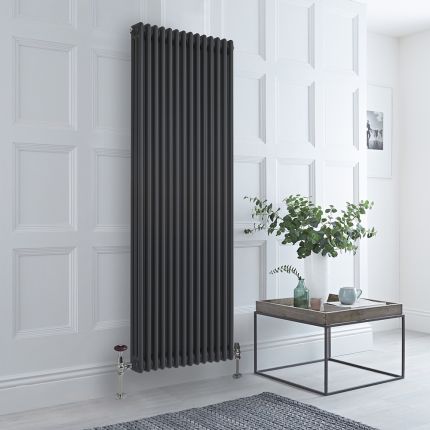 Milano Windsor - Anthracite Vertical Traditional Column Radiator - 1800mm x 650mm (Triple Column)