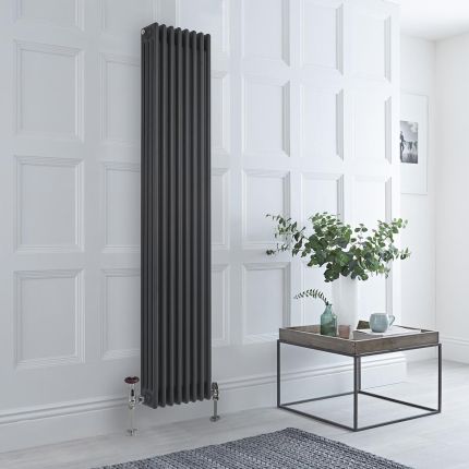 Milano Windsor - Vertical Traditional Column Radiator - 4 Column - 1800mm x 380mm - Anthracite