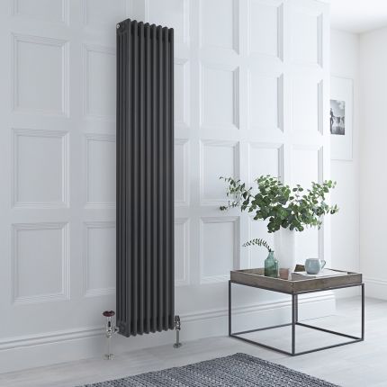 Milano Windsor - Anthracite Vertical Traditional Column Radiator - 1800mm x 380mm (Four Column)
